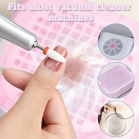 100 Sheets Nail Dust Collector Filter Paper, Disposable Nail Dust Collector Sheets for Most of Nails Dusts Collectors Machine-Portable Nails Tech Supplies for Home Salon (Pink) in Saudi Arabia