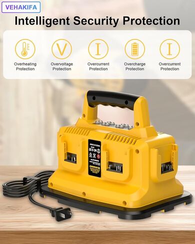 Upgraded 6-Ports Rapid Battery Charger Compatible with Dewalt Flexvolt 20V/60V,Compatible with Dewalt 20V/60V Battery DCB200 DCB206 DCB606 DCB609 in Kuwait