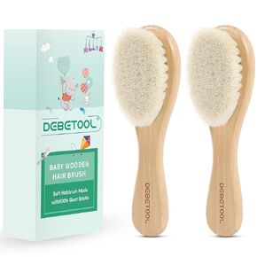 فرشاة شعر الأطفال - عبوتين من فرشاة الأطفال الخشبية بشعيرات ناعمة، فرشاة شعر لطيفة للرضع لحديثي الولادة والأطفال الصغار، مثالية لغطاء المهد in Kuwait