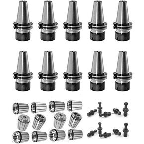 10PC TPACTOOLS CAT40 ER32 Collet Chuck Ture Balance with 12PC ER32 Collets Set Industrial Grade Combined Total Runout 0.0005" or Less (Without any pull studs) in Kuwait