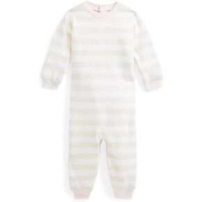 Polo Ralph Lauren Baby Girl's Striped Fleece Coveralls (Delicate Pink, 9 Months) in Saudi Arabia