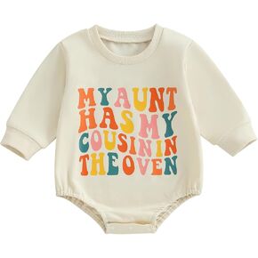 Baby Announcement Outfit Infant Newborn Long Sleeve Big Cousin Sweatshirt Romper Auntie Pregnancy Reveal Outfits in Kuwait