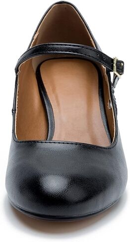 fereshte Women's Men's Mary Jane Hollow Out Round Toe Mid Kitten Heel Pumps Shoes in Saudi Arabia
