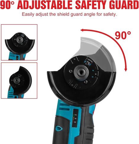 Cordless Angle Grinder, 19000RPM 12V Mini Angle Grinder Tool with 2Pcs 1100mAh Batteries and 7-Cutting Discs, Handheld Cutter for Metal Wood Grinding in Saudi Arabia