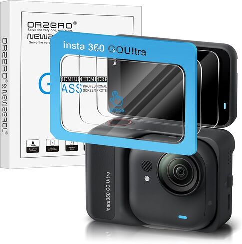 واقيات شاشة الكاميرا Orzero (3 عبوات) متوافقة مع ملحقات Insta360 GO Ultra مع أداة المحاذاة التلقائية، واقي من الزجاج المقسى 9H عالي الوضوح ومضاد للخدش وخالي من الفقاعات in Kuwait