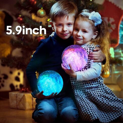 BRIGHTWORLD Moon Lamp Galaxy Lamp 5.9 inch 16 Colors LED 3D Moon Light, Remote & Touch Control Moon Night Light Gifts for Girls Boys Kids Women Birthday in Saudi Arabia