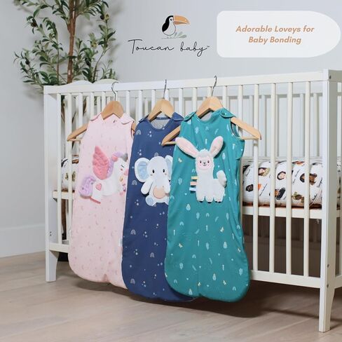 Unisex Organic Cotton Sleep Sack with attached Security Lovey for Self Soothing - Baby Wearable Blanket for Newborn Infant Shower Gifts (Unicorn, 6-18 Months, 2.5 Tog) in Saudi Arabia