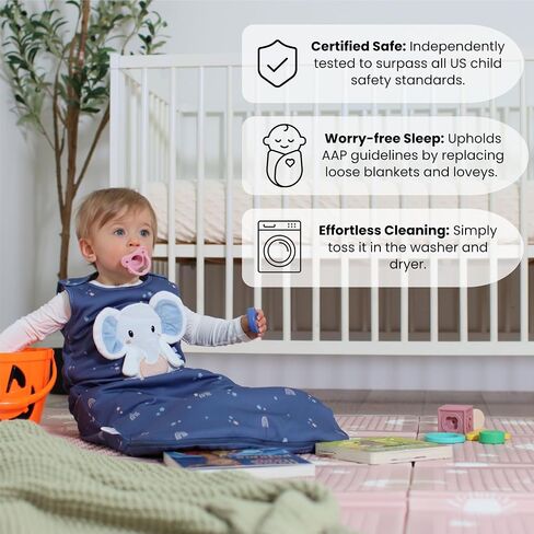 Unisex Organic Cotton Sleep Sack with attached Security Lovey for Self Soothing - Baby Wearable Blanket for Newborn Infant Shower Gifts (Unicorn, 6-18 Months, 2.5 Tog) in Saudi Arabia