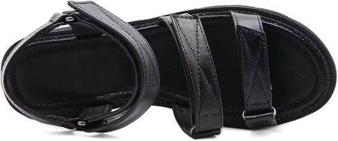 Agodor Women's Goth Black Platform Sandals Ankle Strap Chunky High Heels Open Toe Slingback Roman Gladiator Shoes in Saudi Arabia