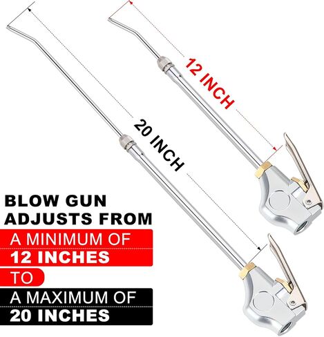 Hromee High Volume Powerful Industrial Air Blow Gun with Extensible Air Flow Nozzle, Extended Dust Air Blower Gun Pneumatic Tool for Air Compressor Attachments in Saudi Arabia