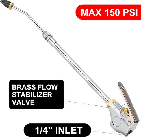 Hromee High Volume Powerful Industrial Air Blow Gun with Extensible Air Flow Nozzle, Extended Dust Air Blower Gun Pneumatic Tool for Air Compressor Attachments in Saudi Arabia