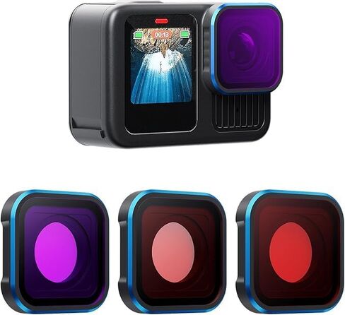 Underwater Red Light Filter, Color Correction Lens for Hero 13, Crystal-Clear Diving Videos, 2024-2025 Model in Saudi Arabia