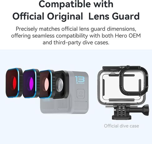 Underwater Red Light Filter, Color Correction Lens for Hero 13, Crystal-Clear Diving Videos, 2024-2025 Model in Saudi Arabia