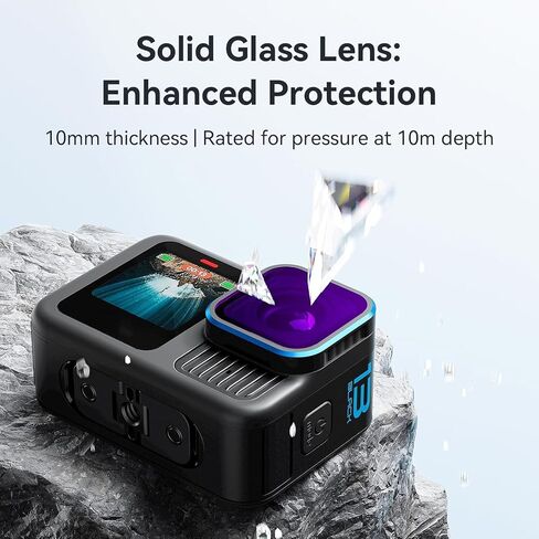 Underwater Red Light Filter, Color Correction Lens for Hero 13, Crystal-Clear Diving Videos, 2024-2025 Model in Saudi Arabia