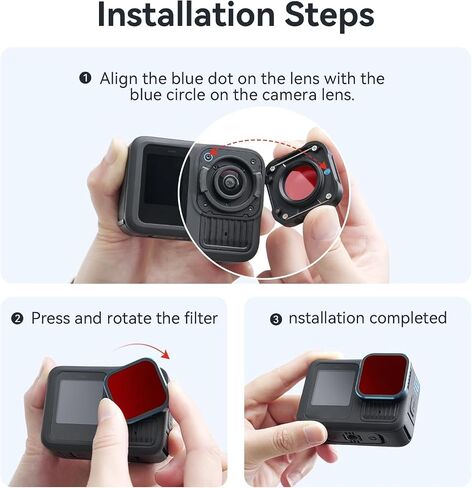Underwater Red Light Filter, Color Correction Lens for Hero 13, Crystal-Clear Diving Videos, 2024-2025 Model in Saudi Arabia