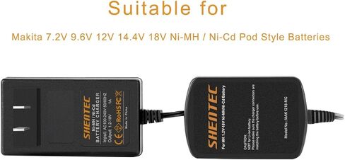 Shentec 7.2V-18V Battery Charger Compatible with Makita 7.2V 9.6V 12V 14.4V 18V Ni-MH/Ni-Cd Pod Style Batteries in Saudi Arabia