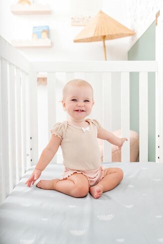 Crib Sheets Fitted 2 Pack 52x28 - Baby Crib Sheets, Toddler Bed Sheets, Cotton Sheets, Neutral Design, Woodland Nursery Decor, Soft & Hypoallergenic, 2 Pack in Saudi Arabia