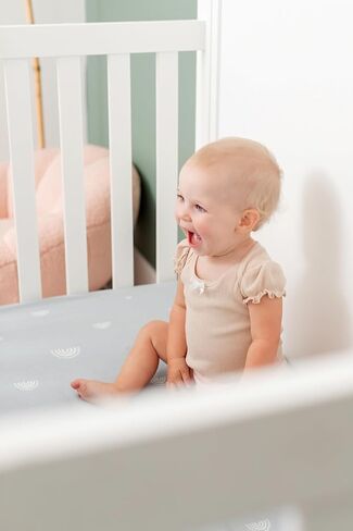 Crib Sheets Fitted 2 Pack 52x28 - Baby Crib Sheets, Toddler Bed Sheets, Cotton Sheets, Neutral Design, Woodland Nursery Decor, Soft & Hypoallergenic, 2 Pack in Saudi Arabia