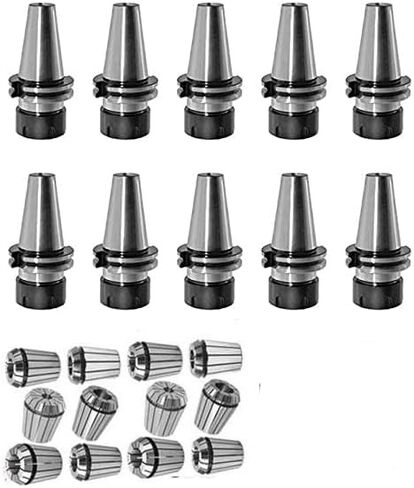 10PC TPACTOOLS CAT40 ER32 Collet Chuck Ture Balance with 12PC ER32 Collets Set Industrial Grade Combined Total Runout 0.0005" or Less (Without any pull studs) in Kuwait