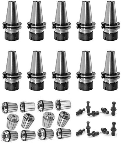10PC TPACTOOLS CAT40 ER32 Collet Chuck Ture Balance with 12PC ER32 Collets Set Industrial Grade Combined Total Runout 0.0005" or Less (Without any pull studs) in Kuwait