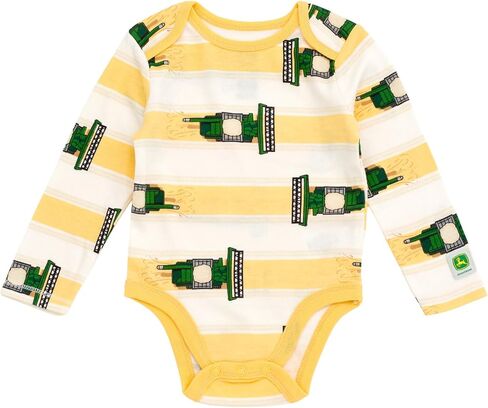 John Deere Baby 3 Pack Long Sleeve Bodysuits Newborn to Infant Sizes (3-6 Months - 9-12 Months) in Saudi Arabia