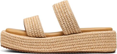 Platform Slip on Espadrille Sandals for Women Wedges Slides Bohemia Sandals Flatform Open Toe Beach Sandals in Kuwait