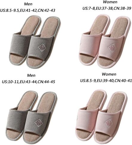 Slippers for Women Slipper Home Slippers Men,4 Pairs Guest Slippers Slip-on Open Toe Breathable Home Shoes in Saudi Arabia