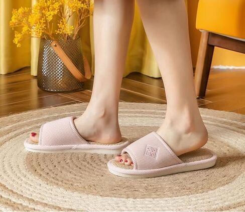 Slippers for Women Slipper Home Slippers Men,4 Pairs Guest Slippers Slip-on Open Toe Breathable Home Shoes in Saudi Arabia