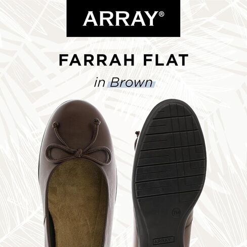 حذاء مسطح من الجلد Farrah للنساء من ARRAY مع تفاصيل فيونكة in Kuwait