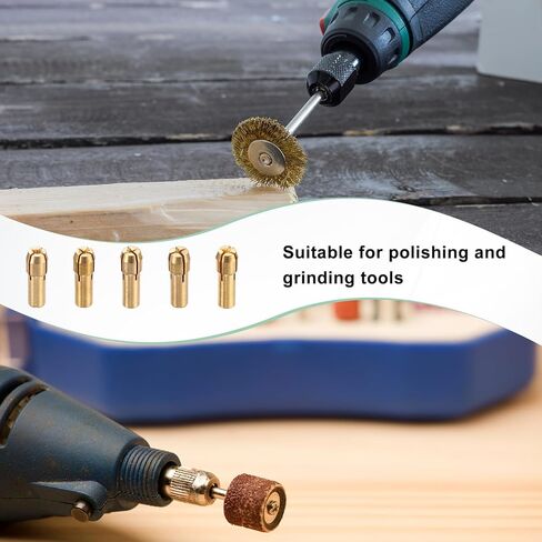 10-Pack Brass Drill Chuck, 1/8 Inch/ 3.2 mm Collets Set Quick Change Replacement 4.2mm Shank Diameter for Rotary Tools/Electric Drills [Golden] in Saudi Arabia