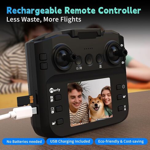 طائرة بدون طيار M18LCD FPV مع محرك بدون فرشاة وكاميرا 1080 بكسل، وضع التدفق البصري بدون رأس، مفتاح واحد للإقلاع/الهبوط RC كوادكوبتر للبالغين in Kuwait