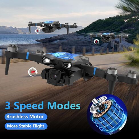 طائرة بدون طيار M18LCD FPV مع محرك بدون فرشاة وكاميرا 1080 بكسل، وضع التدفق البصري بدون رأس، مفتاح واحد للإقلاع/الهبوط RC كوادكوبتر للبالغين in Kuwait