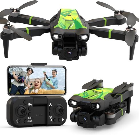 طائرة بدون طيار M18LCD FPV مع محرك بدون فرشاة وكاميرا 1080 بكسل، وضع التدفق البصري بدون رأس، مفتاح واحد للإقلاع/الهبوط RC كوادكوبتر للبالغين in Kuwait