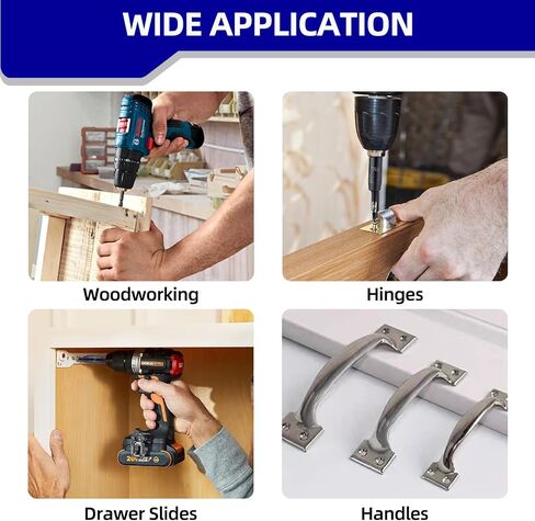 Self Centering Drill Bit Set, 1/4 Inch Hex Shank HSS VIX Bit Set with Hex Key, 3/32", 7/64", 1/8" Hinge Center Drill Bits for Precise Cabinet and Door Hinge Installation (3-Piece) in Saudi Arabia