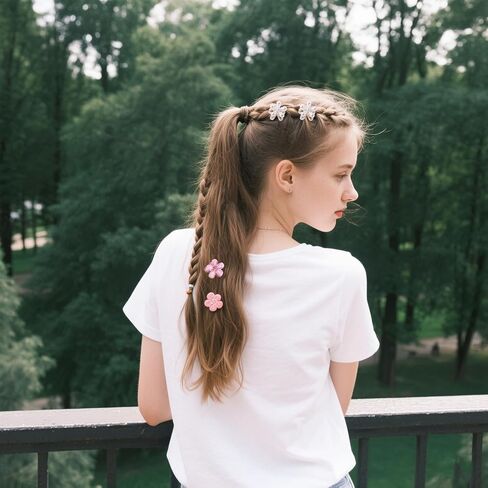 3 Pcs Sparkling Crystal Stone Braided Hair Clips, 2025 New Satin Fabric Hair Bands Rhinestone Four-Leaf Clover Hair Clip for Styling, Duck Bill Clips for Women Girls, Color F in Saudi Arabia