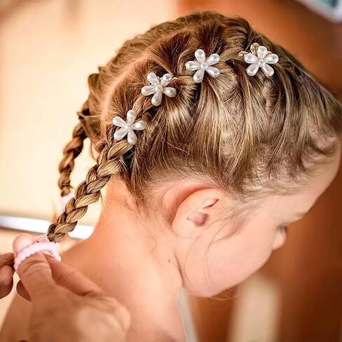 3 Pcs Sparkling Crystal Stone Braided Hair Clips, 2025 New Satin Fabric Hair Bands Rhinestone Four-Leaf Clover Hair Clip for Styling, Duck Bill Clips for Women Girls, Color F in Saudi Arabia