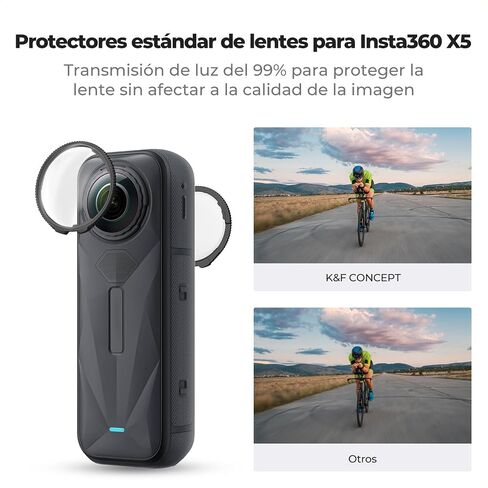 واقيات العدسات القياسية من K&F المتوافقة مع ملحقات Insta360 X5، غطاء واقي للعدسات الزجاجية عالية الشفافية مع واقي الشاشة، طقم بديل للغطاء المضاد للخدش in Saudi Arabia