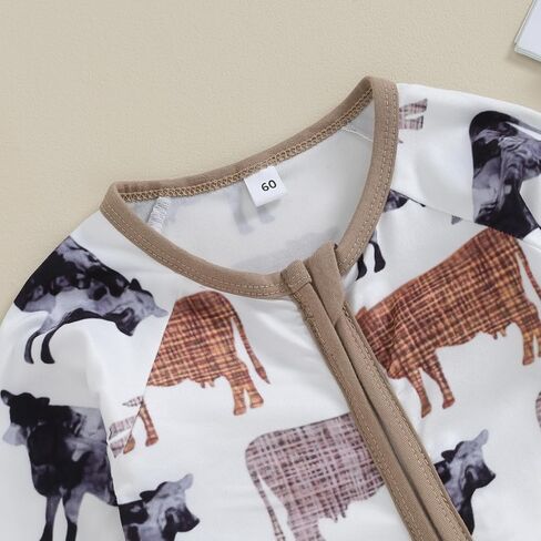 ملابس رعاة البقر الغربية لحديثي الولادة ملابس محايدة من قطعة واحدة رومبير بذلة للأطفال الرضع الأولاد والبنات ملابس الخريف والشتاء in Kuwait