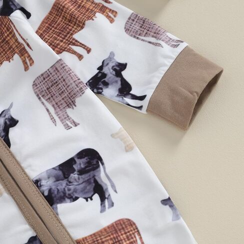 ملابس رعاة البقر الغربية لحديثي الولادة ملابس محايدة من قطعة واحدة رومبير بذلة للأطفال الرضع الأولاد والبنات ملابس الخريف والشتاء in Kuwait