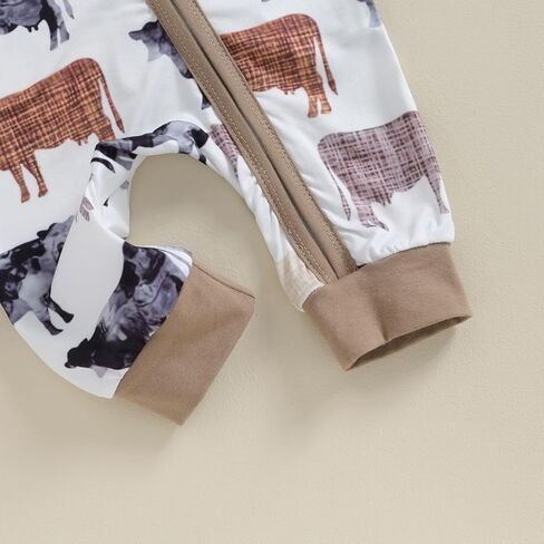 ملابس رعاة البقر الغربية لحديثي الولادة ملابس محايدة من قطعة واحدة رومبير بذلة للأطفال الرضع الأولاد والبنات ملابس الخريف والشتاء in Kuwait