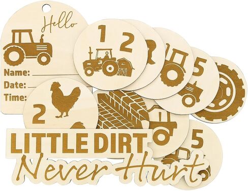 Baby Milestone Signs, Farming Theme Nursery Decor, Monthly Photo Props, Birth Announcement Cards, Farm Themed Baby Nursery in Saudi Arabia