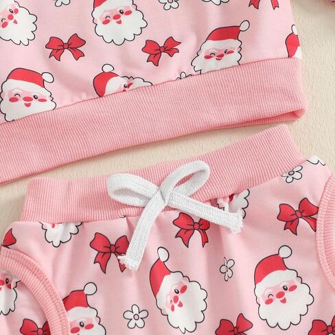 ZyHwShine Toddler Baby Girl Christmas Outfit Santa Sweatshirt Shirt Long Sleeve Pullover Pants Set Cute Winter Clothes in Saudi Arabia