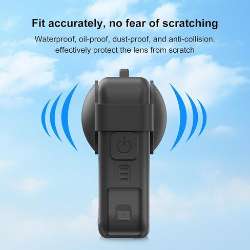 for DJI Osmo 360 Silicone Protective Cover with Lens Cover & Lanyard (Black) in Saudi Arabia