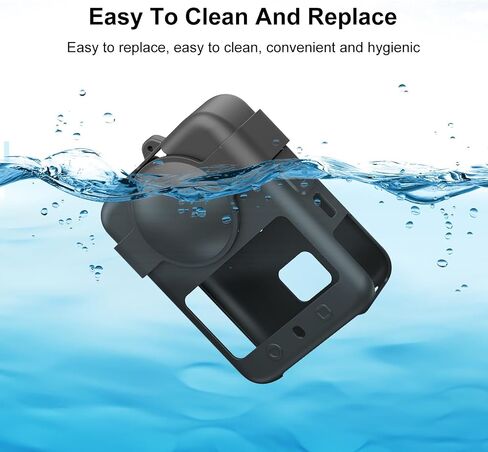 for DJI Osmo 360 Silicone Protective Cover with Lens Cover & Lanyard (Black) in Saudi Arabia