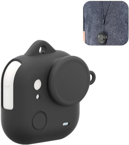 for Insta360 GO Ultra PULUZ Body Silicone Protective Cover with Lens Cap & Lanyards (Black) in Saudi Arabia