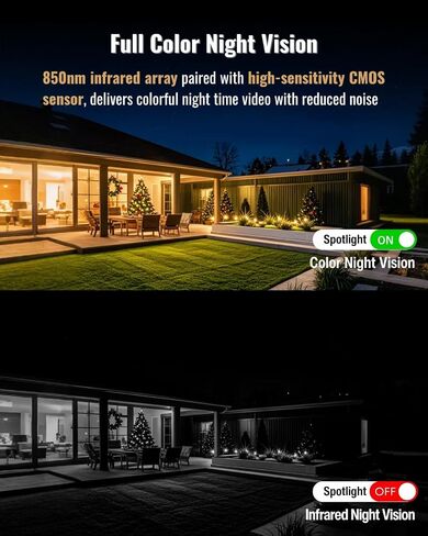 Security Cameras Wireless Outdoor, 2K Battery Powered Outside Cameras for Home Security, Indoor, WiFi, Color Night Vision, AI Motion Sensor, 2-Way Audio, Weatherproof, SD/Cloud Storage in Saudi Arabia