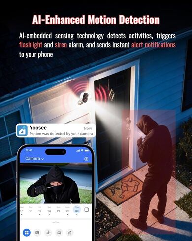 Security Cameras Wireless Outdoor, 2K Battery Powered Outside Cameras for Home Security, Indoor, WiFi, Color Night Vision, AI Motion Sensor, 2-Way Audio, Weatherproof, SD/Cloud Storage in Saudi Arabia