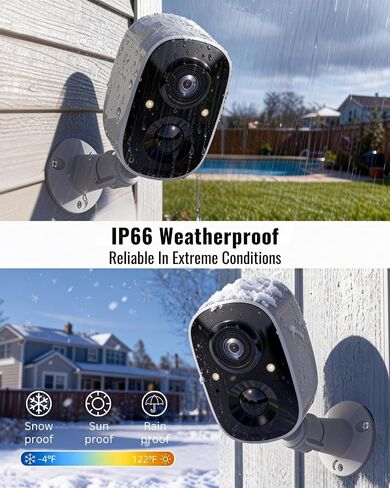 Security Cameras Wireless Outdoor, 2K Battery Powered Outside Cameras for Home Security, Indoor, WiFi, Color Night Vision, AI Motion Sensor, 2-Way Audio, Weatherproof, SD/Cloud Storage in Saudi Arabia