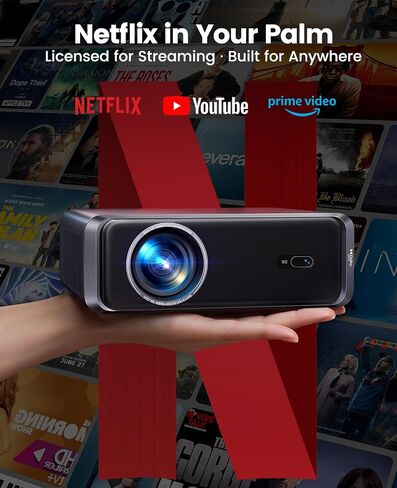 [Netflix-Licensed/Compact Design] Smart Outdoor Projector with WiFi6 and Bluetooth, 4K Supported Movie Projector, DoIby Audio w/ HDMI ARC, Built-in Apps, AI Auto Focus, Portable Home Proyector P65 in Saudi Arabia