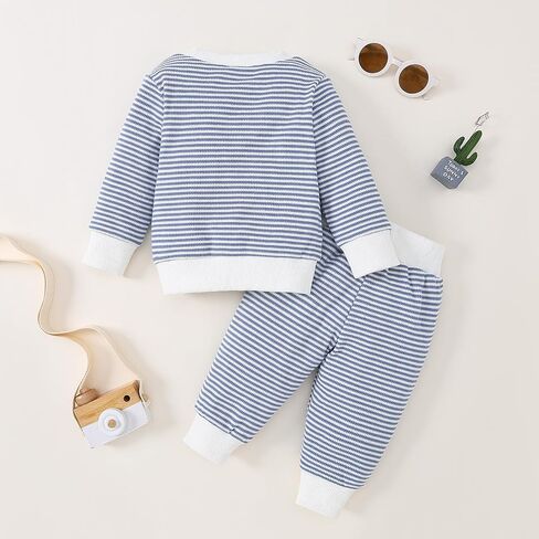 Toddler Baby Boy Fall Winter Clothes Crewneck Long Sleeve Sweatshirt Pullover Tops + Casual Pants Outfit Set in Saudi Arabia